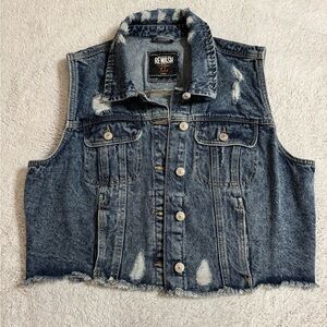 Rewash Distressed Denim Vest